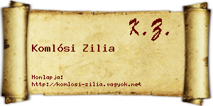 Komlósi Zilia névjegykártya
